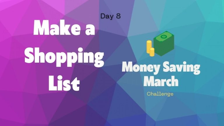 Shopping List Day 8 Money Saving March Challenge 1